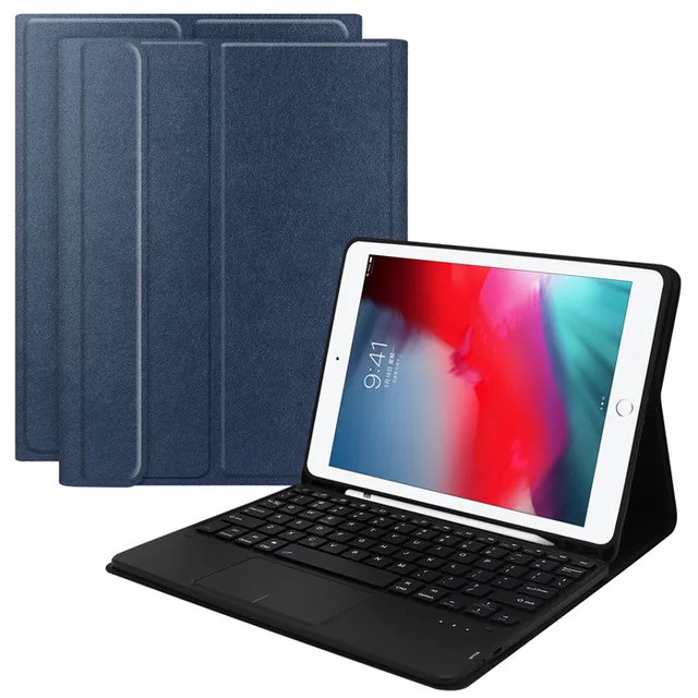 1030E-blue Чехол с сенсорной панелью и клавиатурой для iPad 6th 9,7, чехол с карандашом для iPad 5th Air 2 Pro 9,7 чехол с сенсорной панелью - Цвет: 1030E-blue