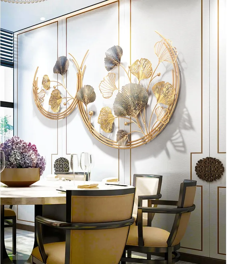 Листьев гинкго современный кованого iroWall подвесное украшение дома Наклейка на