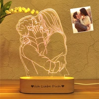 personalized customized photo 3d light graphic night light couple wedding anniversary birthday mothers day fathers day gift