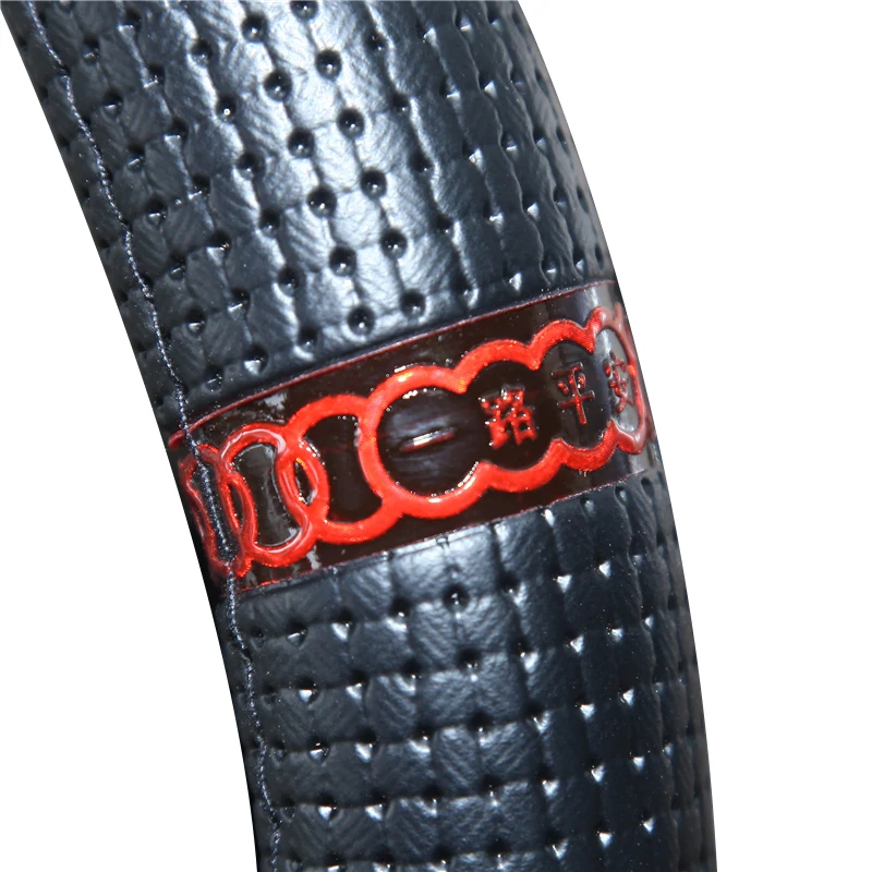 Новинка черная кожаная оплетка рулевого колеса Автомобильное устройство защиты