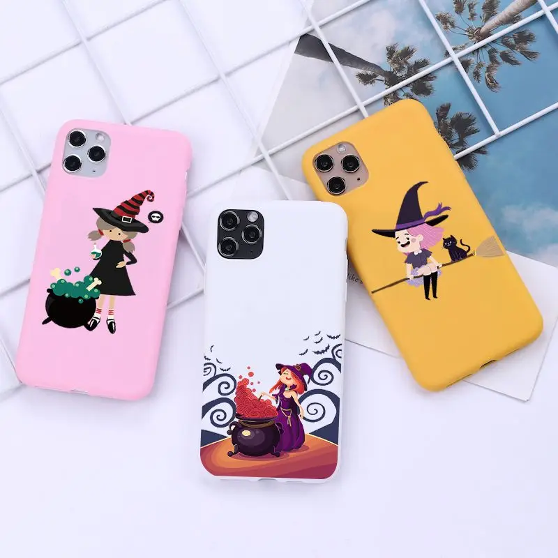 

Girly Pastel Witch Goth Soft Silicone phone Case for iphone 13 11 12 Pro Max XS XR 8 7 6 6s Plus Cover Coque