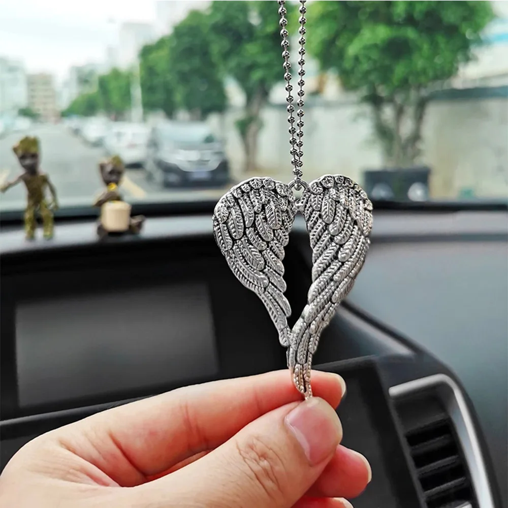 

Car Pendant Angel Wing Rearview Mirror Decoration Hanging Charm Ornaments Automobiles Interior Cars Accessories Holiday Gifts