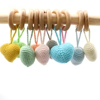 shoowyoon 10 color baby rattle newborn toys babies accessories knitted heart shaped rattles for kids baby goods hand crank toys