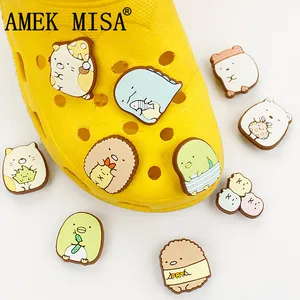 Бесплатная доставка, новинка, садовые украшения для обуви из ПВХ в стиле Сан-X, 10 шт., аксессуары, Пряжка для обуви, подходит для лентбраслетовCroc, лидер продаж