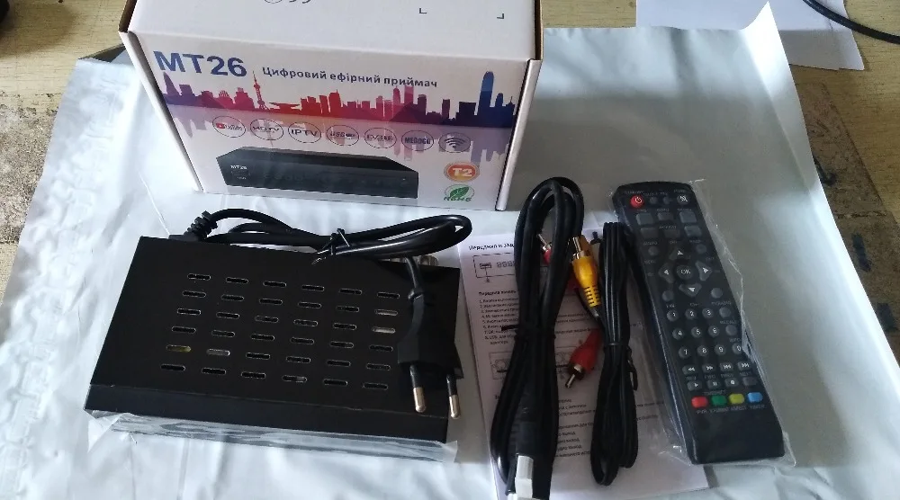 DVB T2 terrestial приемник T26 DVB-T2 и dvb-c с hdmi и av-кабелем Поддержка MPEG4 H.264 youtube wifi адаптер металлический чехол
