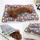 Зимняя теплая мягкая искусственная фланелевая утолщенная кровать для питомца коврик для щенка собаки кошки диванная подушка для дома сохраняющий тепло чехол для сна