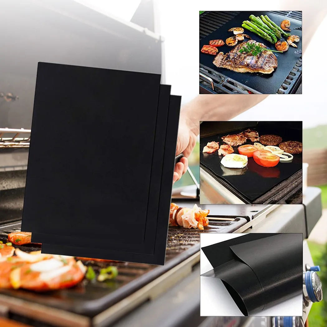 

5 Packs Of Teflo N Sheets, With Heat Press Paper For Heat Transfer Vi40 X 50 Cm BBQ Non-stick Gas Grill Baking Mat Frying Foil
