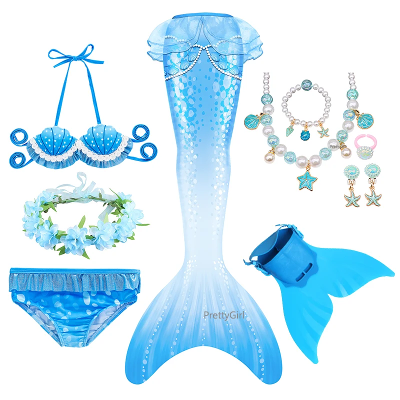 Купальник с хвостом Русалочки для плавания девочек PrettyGirl детский костюм косплея