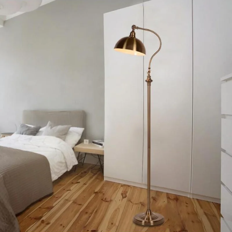 

Superior quality American retro floor lamp Living room bedroom bedside lamp American Iron Art Decoration creative floor lamp