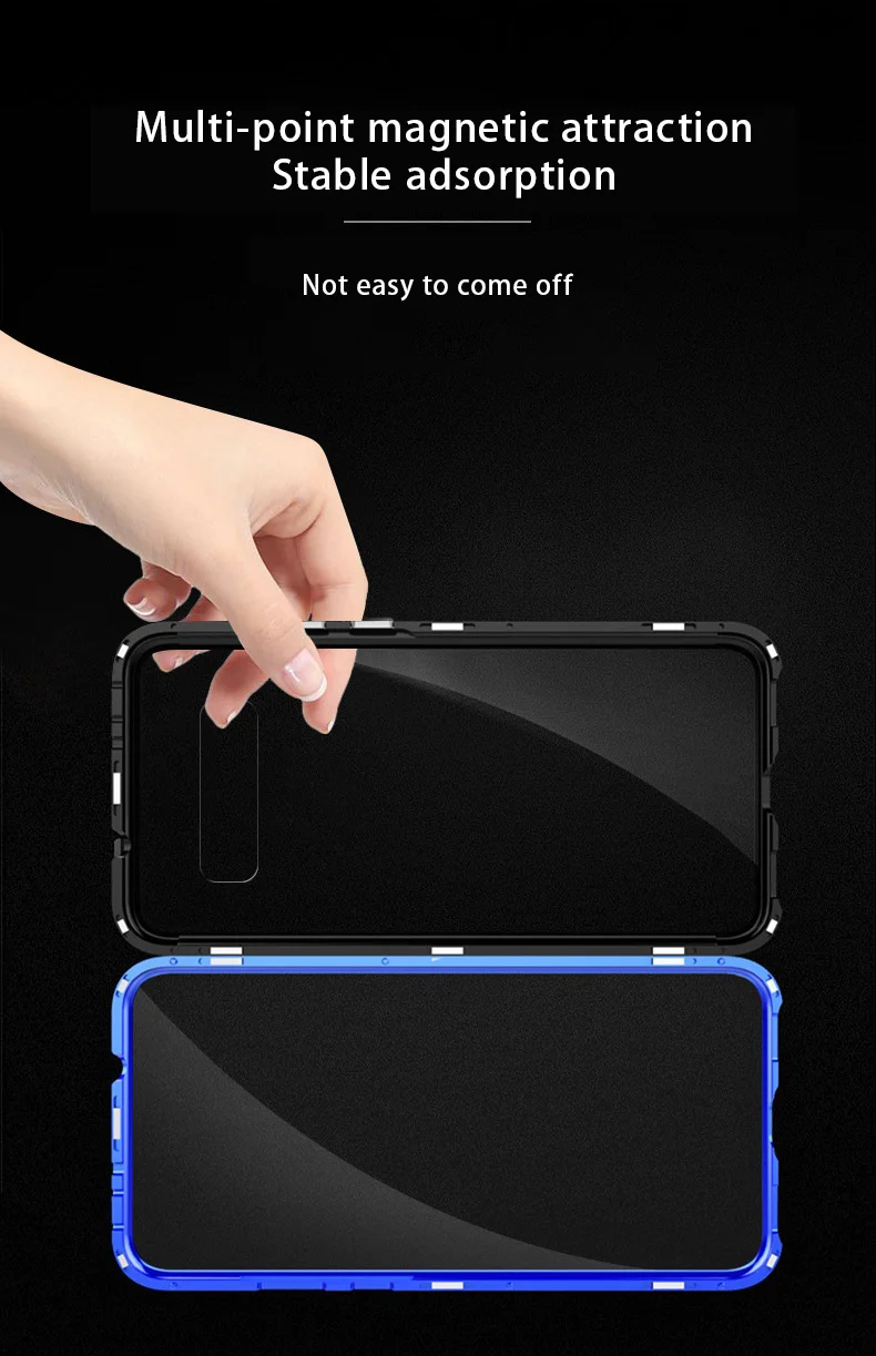 Закаленное двустороннее стекло чехол для телефона samsung Note 8 S7edge S8 S8P S9 S9P Note9 металлическая рамка Магнитный чехол для телефона