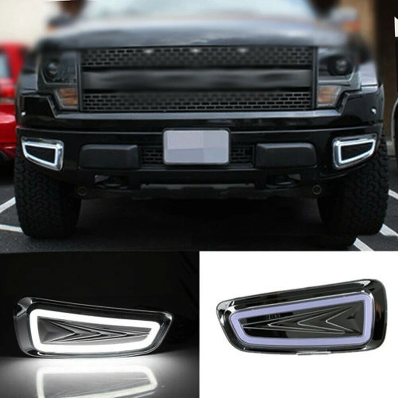 

Car Fog Lamps White LED Daytime Running Light for Ford F150 Raptor SVT DRL 2012-2015