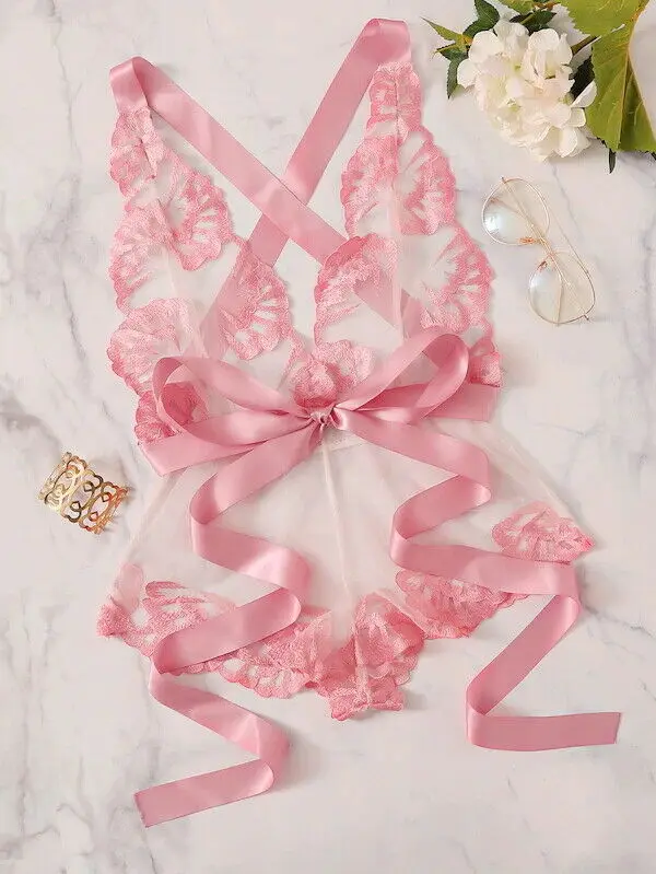 Женское сексуальное нижнее белье SISSY Babydoll кружевное ночное стринги боди атласное