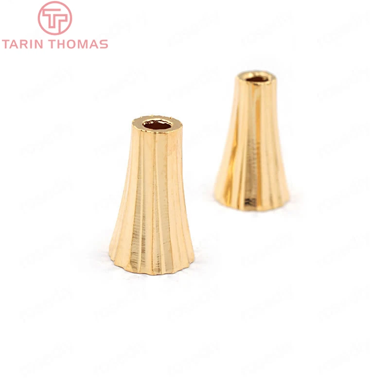 

(33617)20PCS 11.5*7MM 24K Gold Color Brass Beads Caps High Quality Diy Jewelry Findings Accessories wholesale