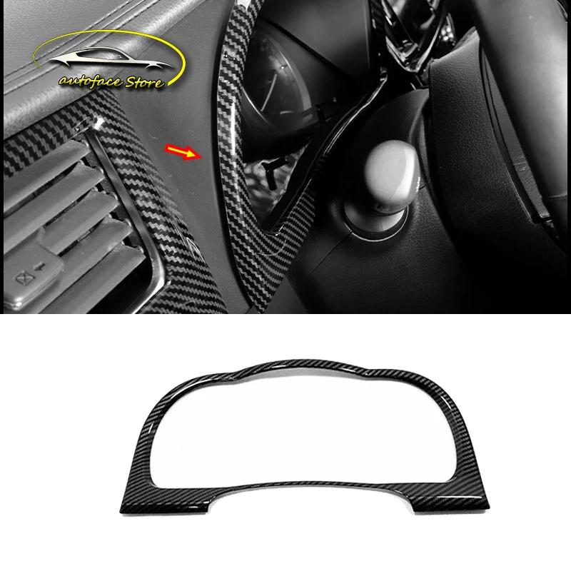 

For Toyota Highlander Kluger 2014 to 2019 Car Accessories ABS Carbon Front Dashboard Frame Panel Cover Trim Car Style Stickers
