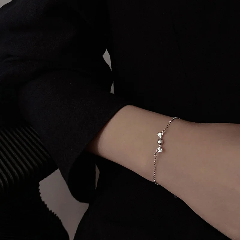 

Kpop INS Fashion Charm Bracelet Silver Color Link Chain Jewelry For Women Candy Bracelet Trendy Gift Bangles Free Shipping