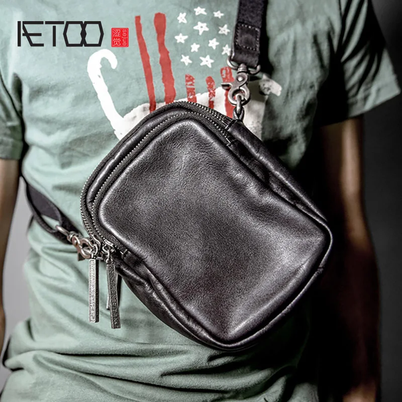 AETOO Мужская Наклонная Сумка кожаная сумка через плечо для переноски мужская из