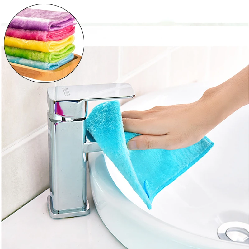 5 шт. Кухня полотенца из микрофибры для мытья посуды Ткань очистки тряпки