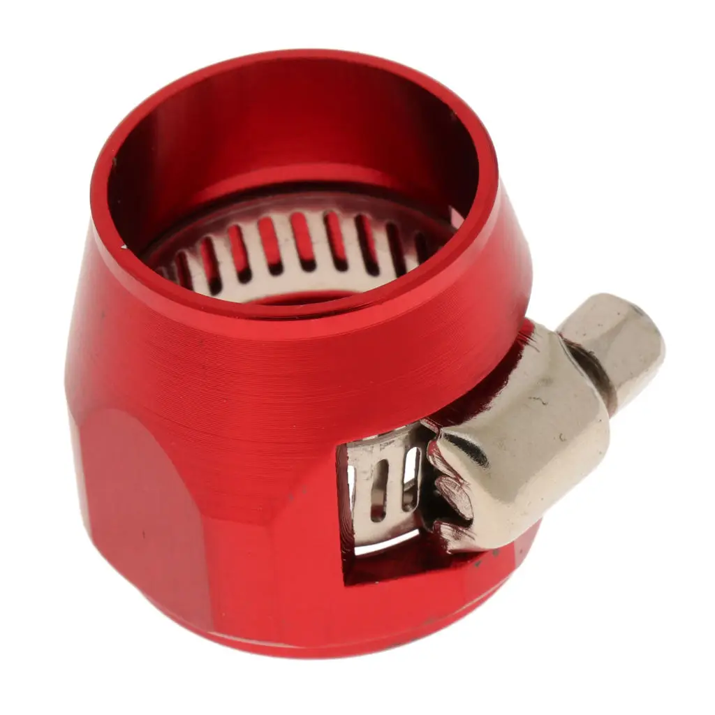 

AN10 Hose End Anodized Finish Fuel Oil Water Line Clip Clamp Fitting Red
