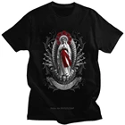 Крутая модная мужская футболка с изображением Санта-мертвец, хлопковая футболка с коротким рукавом для леди Святого смерти, футболка с мексиканским черепом, одежда в подарок Харадзюку