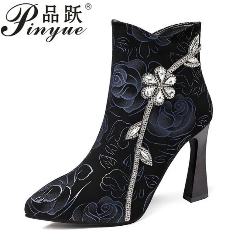 

Женские высокие ботинки, зимняя обувь, бархатные Модные женские ботильоны, женская обувь, женская обувь, женские ботинки