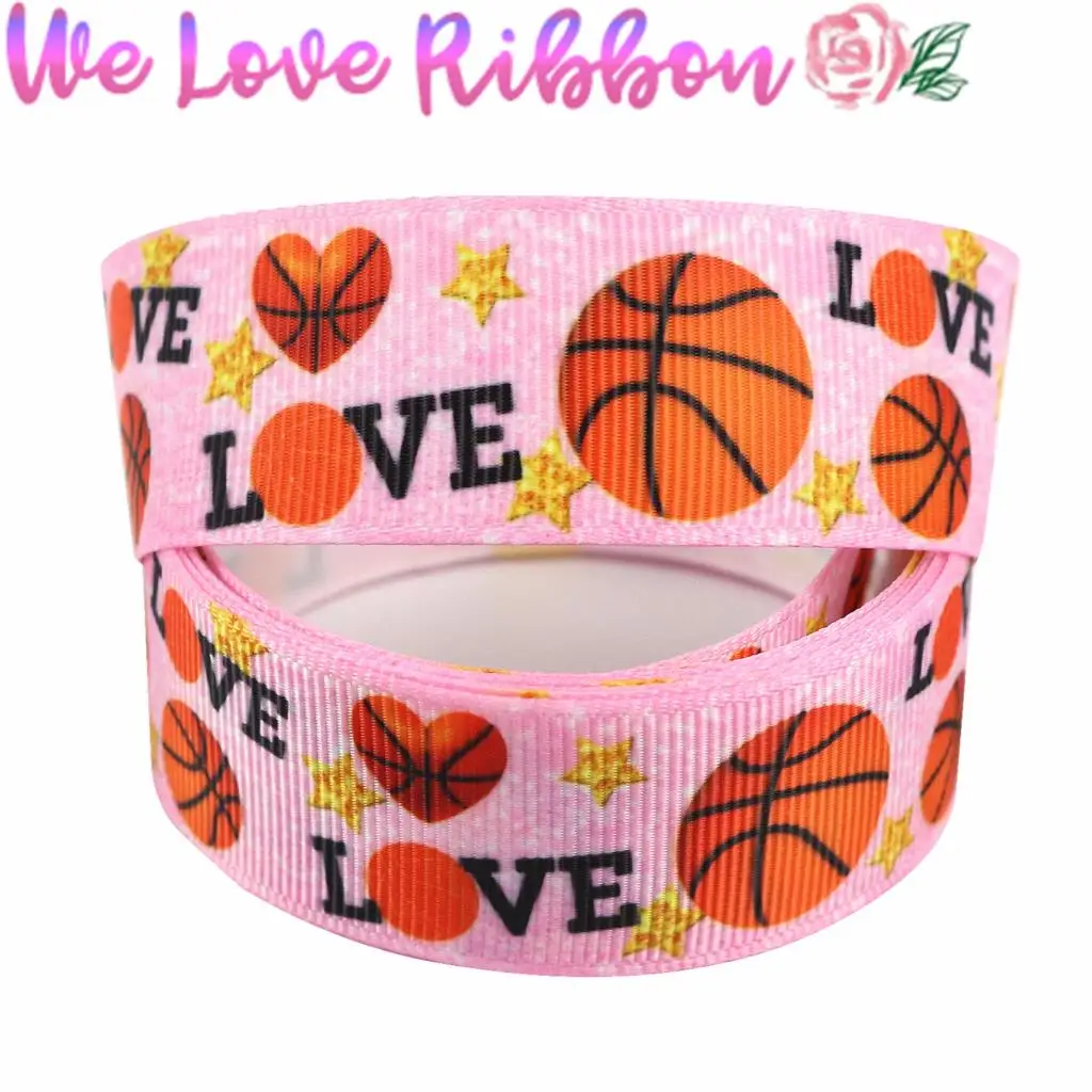 16 мм-75 мм спортивная серия Любовь Баскетбол Софтбол печатные корсаж/враг ленты DIY