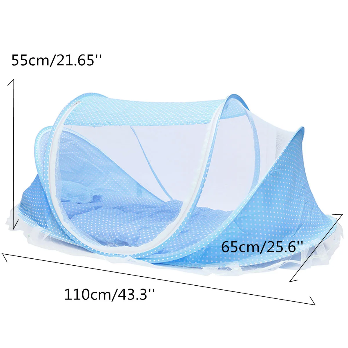 

110x65x60cm Portable Baby Bedding Crib Netting Folding Baby Mosquito Nets Tent Bed Mattress Pillow Infant Travel Bed