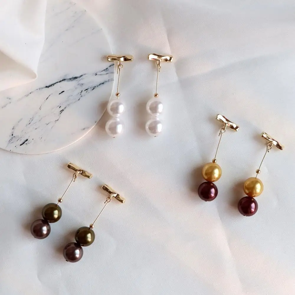 Модные Длинные Двойные серьги в виде шариков ранние для женщин ювелирные изделия