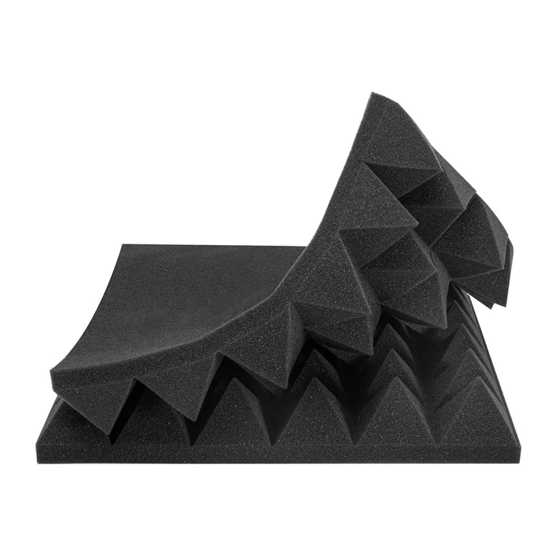 

24 Pcs Acoustic Foam Panel, Sound Insulation Treatment Studio Wall Liner Sound-Absorbing Fireproof Pyramid Wall Panel