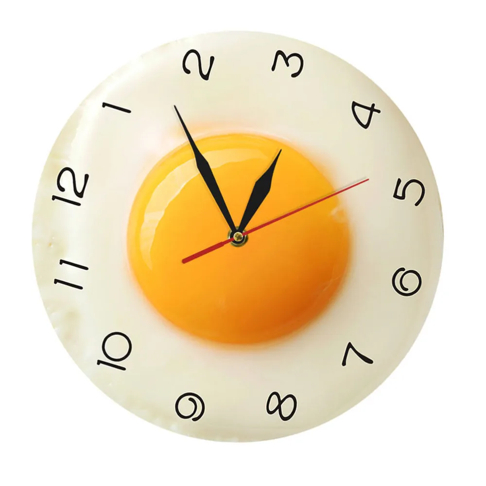 

Creative Round Clock Silent Wall Clock Poached Egg Style Clock Home Decoration