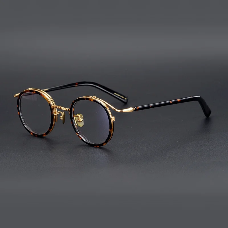 Zerosun Titanium Round Eyeglasses Frames Men Women Reading Glasses Male Anti Reflection Blue Light Spectacles for Prescription
