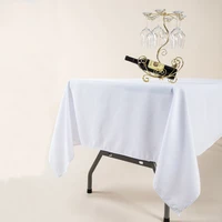 polyester white rectangular tablecloth gray crimping plain table cover for wedding events hotel banquet tablecloth customized