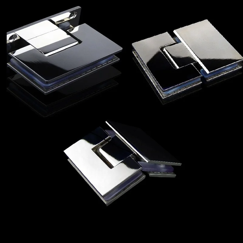 Глянцевый зажим для ванной комнаты из нержавеющей стали 304 стеклянные дверные