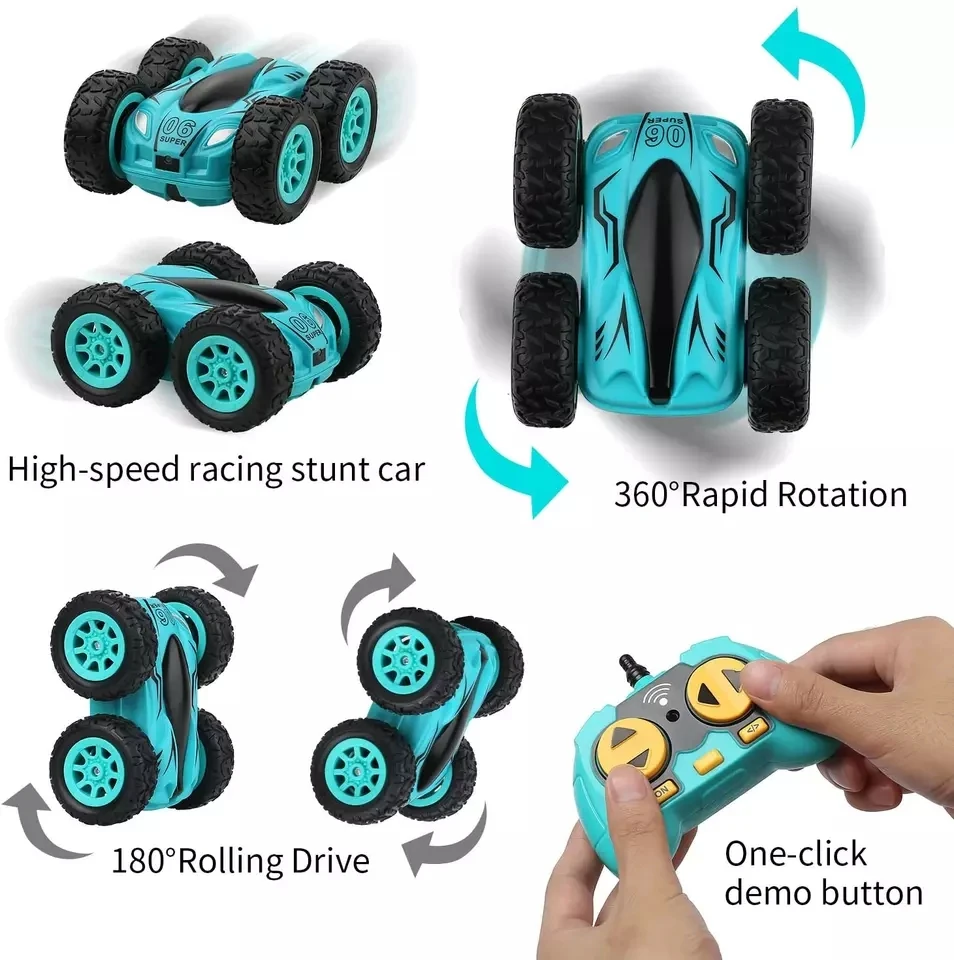 

3.7 inch Remote Control Car 2.4G 4CH Drift Stunt Car Double-sided bounce Rock Crawler Roll Track 360 Degree Flip RC Cars Toys