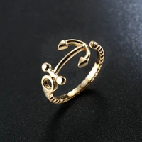 sales adjustable anchor ring for women love jewelry girls party gold plating wedding trendy rings high quality jewelry