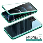 360 магнитные металлические чехлы из закаленного стекла для iphone 12 pro max 12 mini 12 pro iphone12 ifone iph Двусторонняя адсорбционная крышка