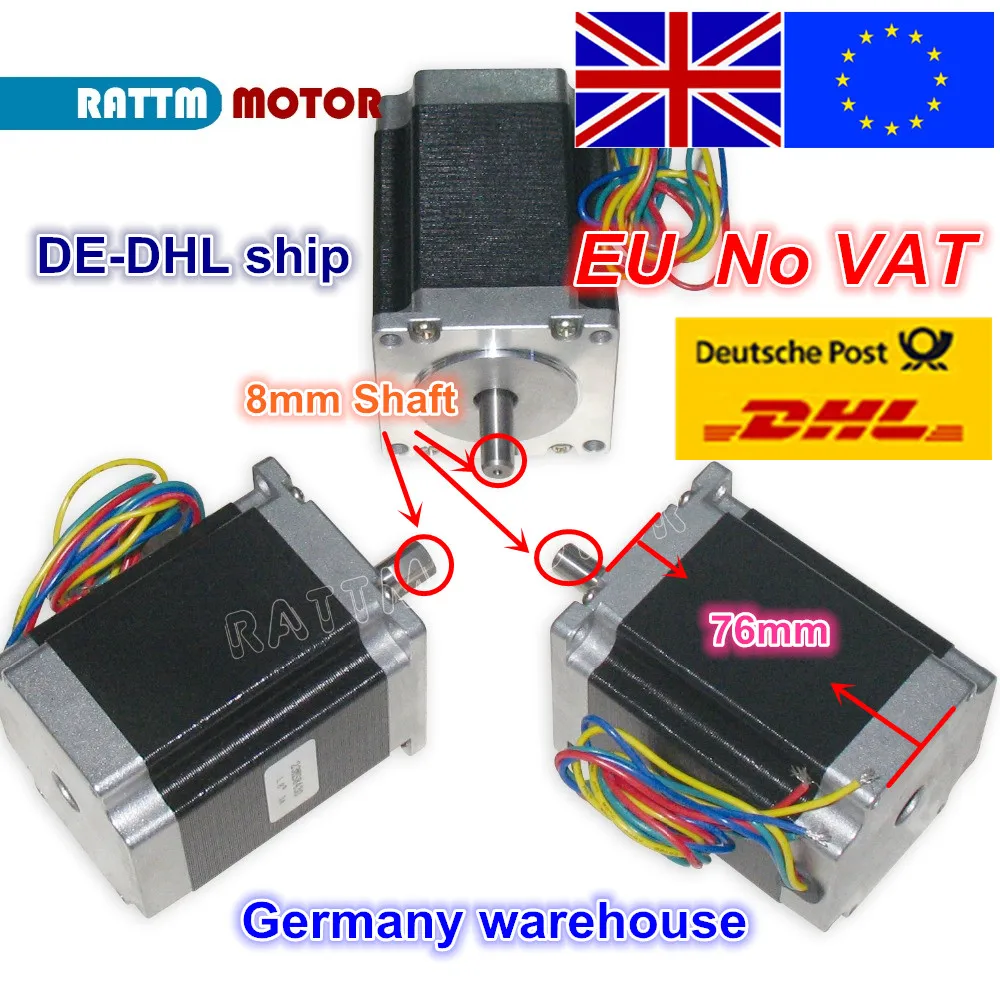 

EU ship /free VAT 3PCS NEMA23 23HS8430 76mm 270Oz-in 1.8N.m 3A stepper motor stepping motor for CNC Router Milling 3D printer