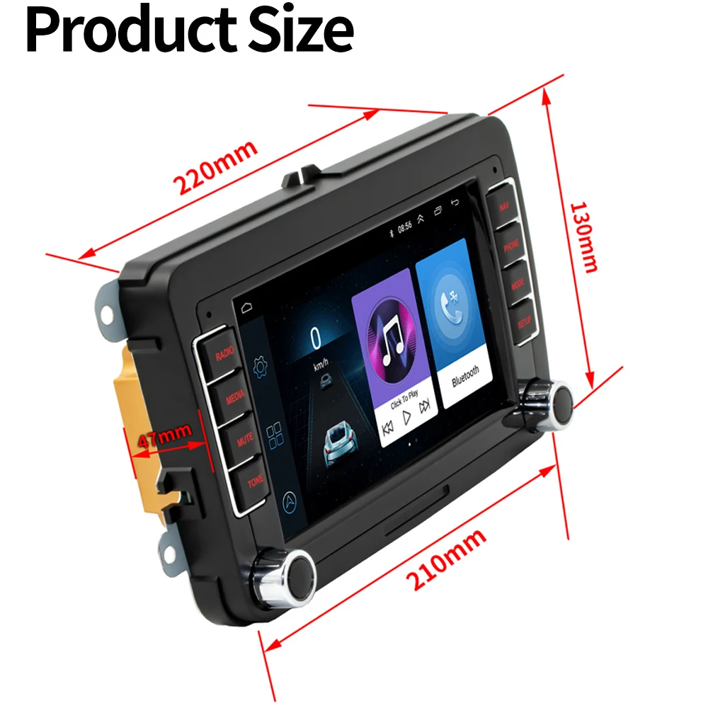 $85.88 ESSGOO 2 din Android 9.1 Car Radio GPS Navigation 7 inch Autoradio Stereo Multimedia Player For Volkswagen VW Skoda Polo Seat