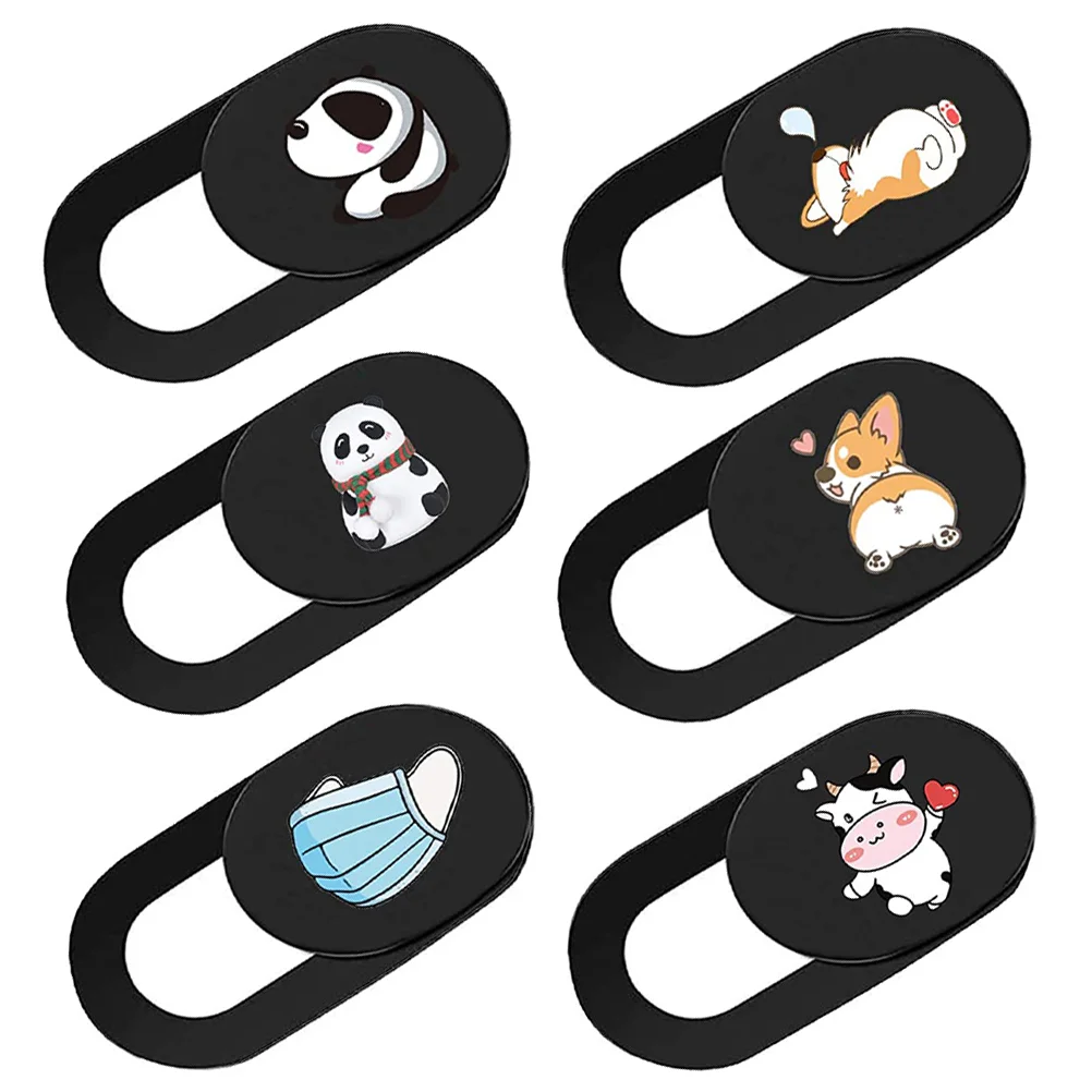 

6pcs Cartoon Pattern Webcam Slide Cover Privacy Cover for Computer Tablet Laptop