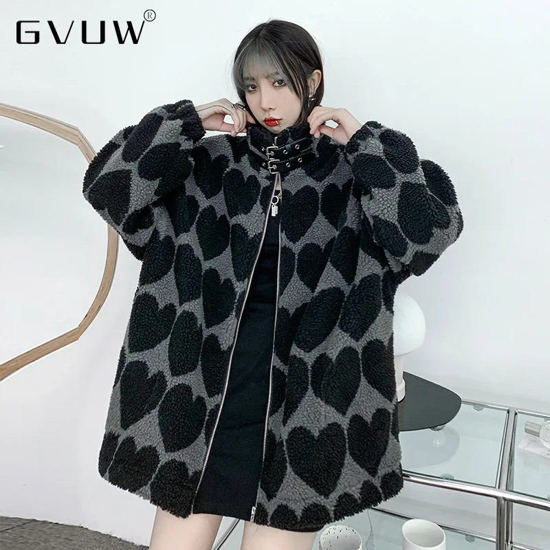 

GVUW Lamb Proof Wool Coat Women's 2021 Autumn Winter New Thickened Warm Stand Collar Ins Trendy Medium And Long Baseball Jacket