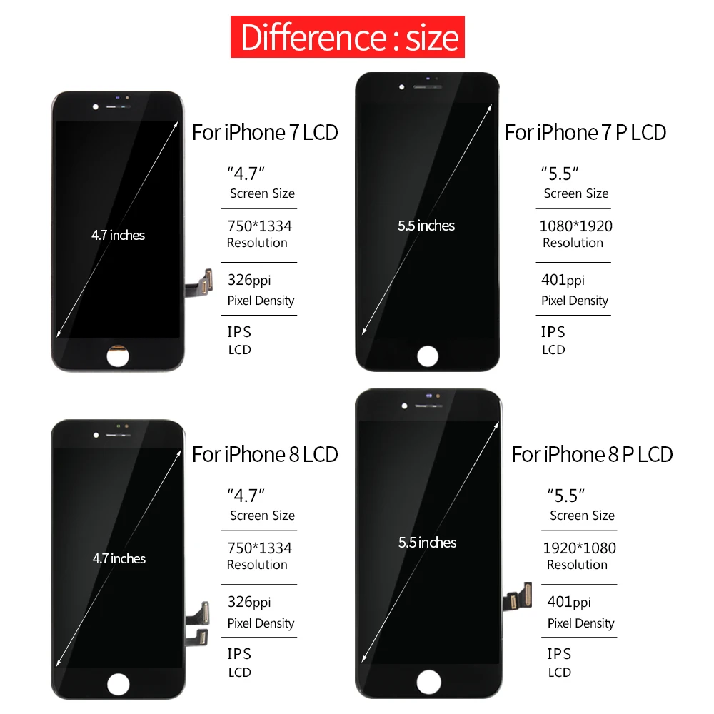Сенсорный ЖК-дисплей класса AAA +++ для iPhone 8 Plus замена экрана дисплея 7 без битых