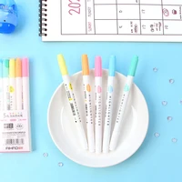 5pcs box eye protection double head highlighter set manual diary decoration lamp color marker pen thin line pen fixed