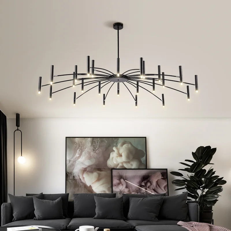

Nordic postmodern simple chandelier creative personality art living room bedroom designer led electroplating Branch Lighting
