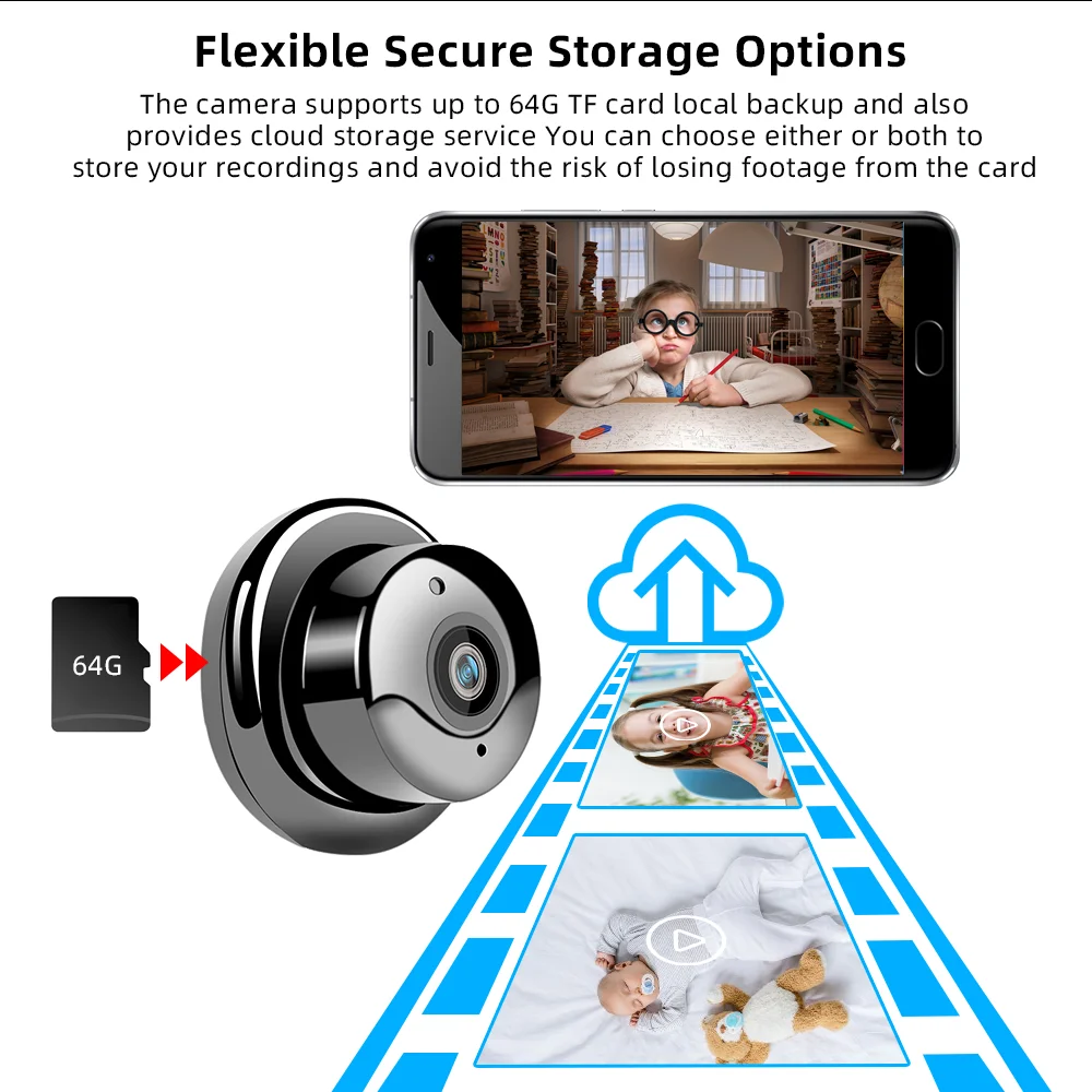 

1080P Mini IP Camera Wireless Wifi Indoor Home Security Camera Pet Baby Monitor P2P hidden mobile detection Surveillance Camera