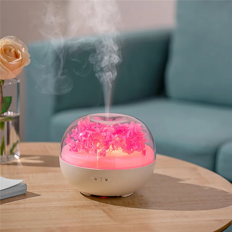 

180ML Aroma Essential Oil Diffuser Eternal Flower Air Humidifier Aromatherapy Quiet Humidificador with Colorful LED Night Lamp