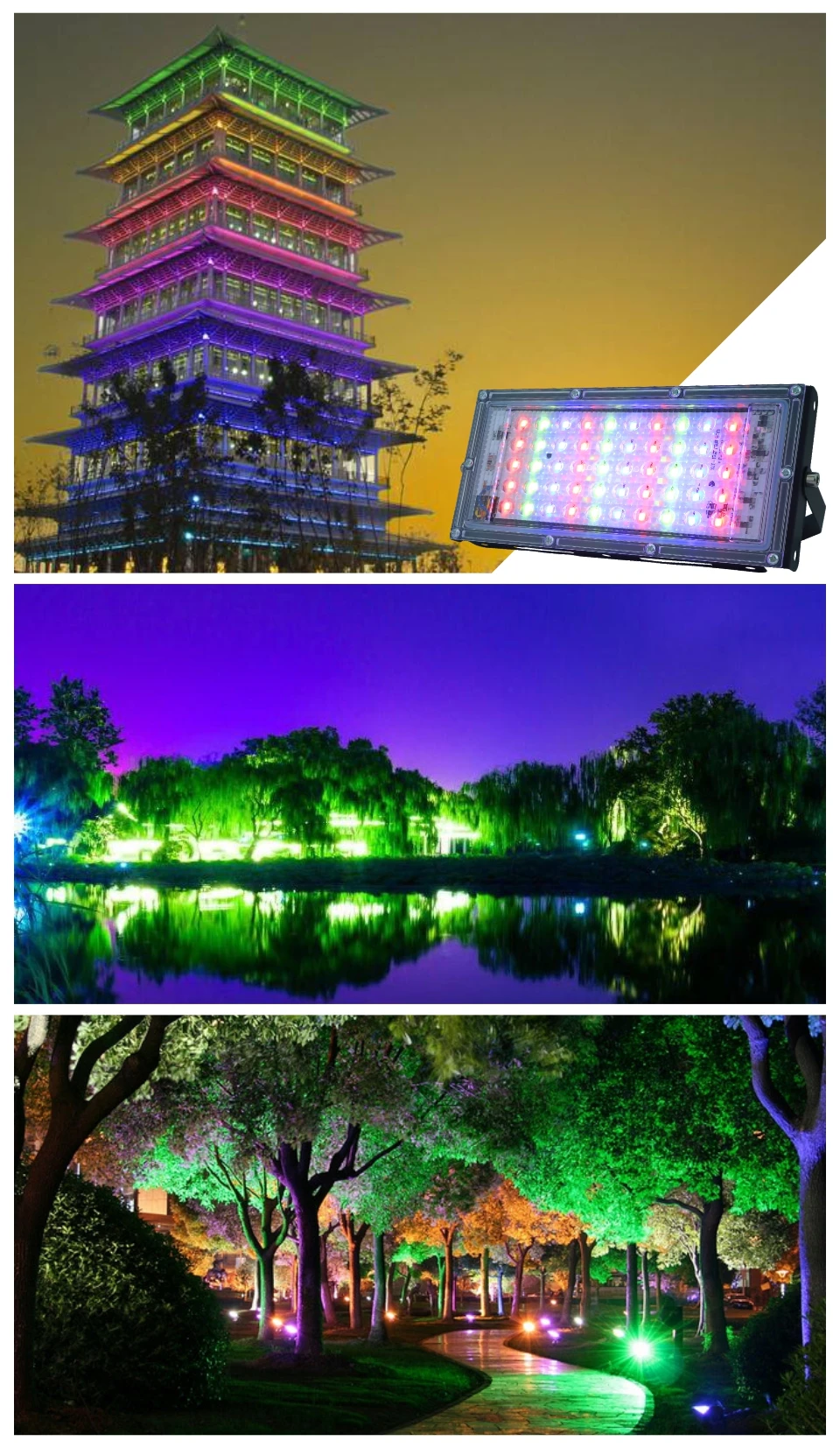 50 Вт светодиодный RGB прожектор светильник лампа AC 220V 230V 240V напольный светильник IP65 Водонепроницаемый отражатель Светодиодный точечный светильник с пультом дистанционного управления Управление