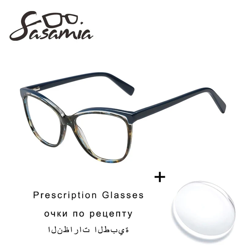 

SASAMIA Prescription Eyeglass Women Acetate Eyewear Vintage Eye Glasses Oversize Glasses Women Optical Myopia Reading Glasses