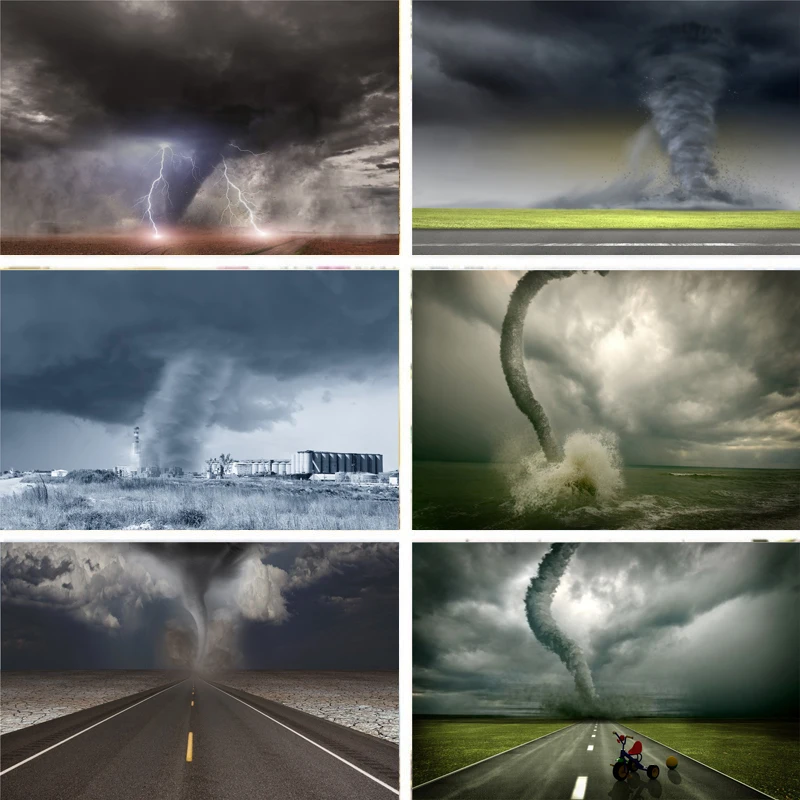 Реквизит для фотосъемки Nitree Виниловый фон волшебник Циклон Хэллоуин Торнадо