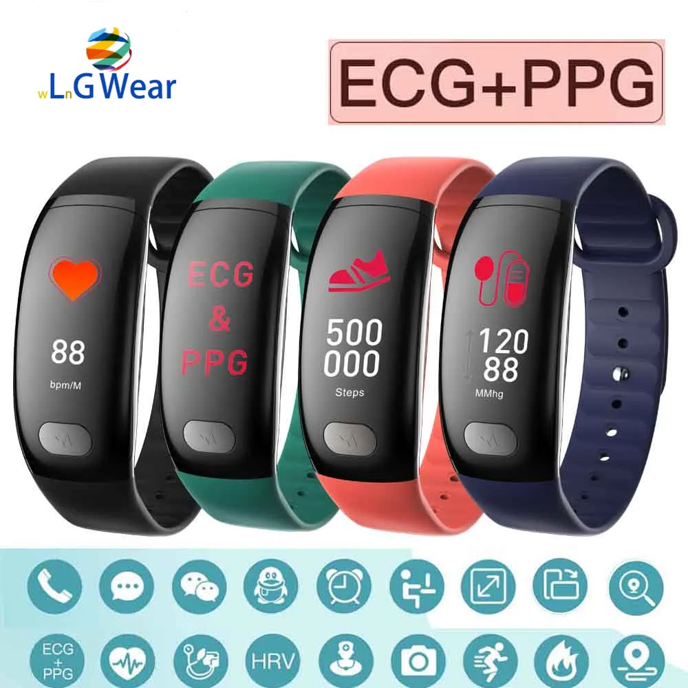 Умный браслет с измерением сердечного ритма ЭКГ и ППГ спортивные умные часы