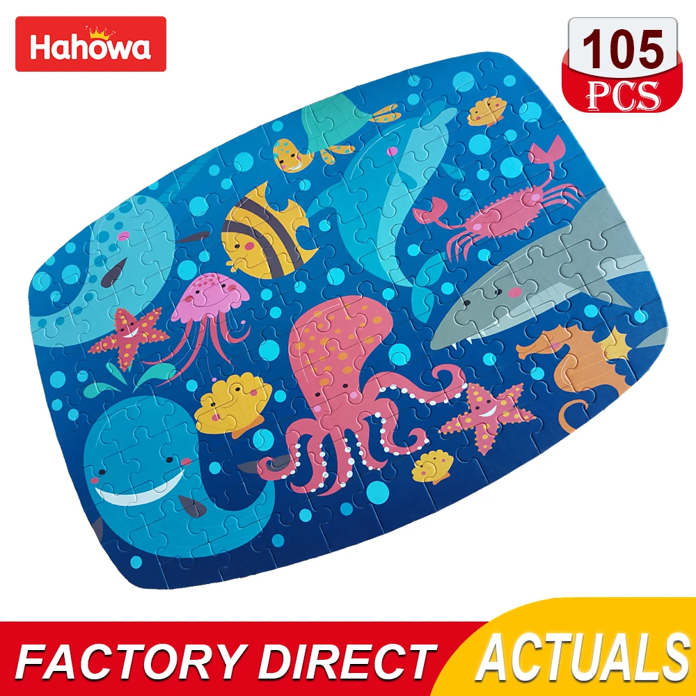 

Hahowa Ocean Sea Fish Color Turtle Octopus Starfish Dolphin Crab Shark Water Jigsaw Puzzle Puzzles Kids Child Educational Toys