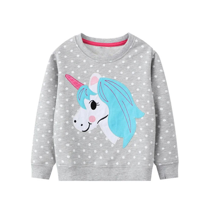 2021Girls Sweatshirts Unicorn Autumn Tops Roupa Infantil Menina Kids Unicornio Tshirt Toddler Girl Clothes Vetement Enfant Fille